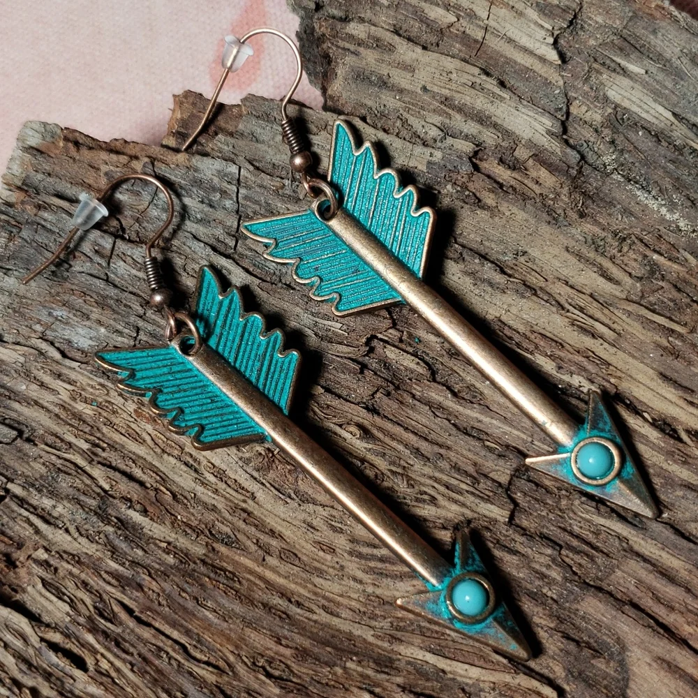 (B) Arrow Earrings Southwestern Western Native American Flechas Boho Cowgirl - Picture 10 of 14